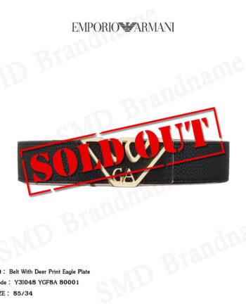 Emporio Armani เข็มขัด รุ่น Belt With Deer Print Eagle Plate Code: Y3I048 YGF8A 8001