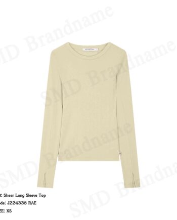 Calvin Klein Jeans เสื้อยืดแขนยาวผู้หญิง รุ่น Sheer Long Sleeve Top Code: J224335 RAE