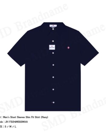 John Henry เสื้อเชิ้ตแขนสั้นผู้ชาย รุ่น Men's Short Sleeves Slim Fit Shirt (Navy) Code: JH F324MSSSM55