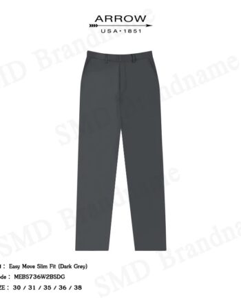 Arrow กางเกงสแล็คผู้ชาย ขายาว ทำงาน รุ่น Easy Move Slim Fit (Dark Grey) Code: MEBS736W2BSDG