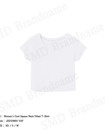 Calvin Klein Jeans เสื้อครอปผู้หญิง รุ่น Women's Cool Square Neck Fitted T-Shirt Code: J223905 YAF