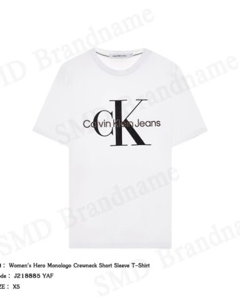 Calvin Klein Jeans เสื้อยืดคอกลมผู้หญิง รุ่น Women's Hero Monologo Crewneck Short Sleeve T-Shirt Code: J218885 YAF