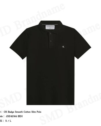 Calvin Klein Jeans เสื้อโปโลผู้ชาย รุ่น CK Badge Smooth Cotton Slim Polo Code: J324246 BEH