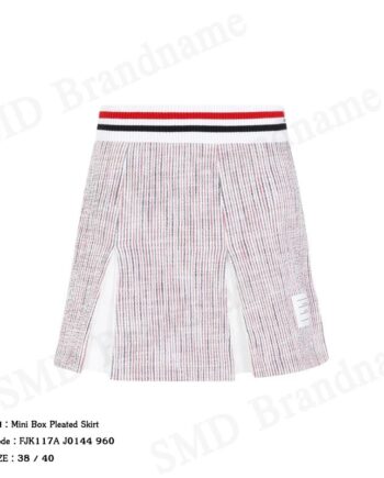 Thom Browne กระโปรงสั้นผู้หญิง รุ่น Mini Box Pleated Skirt Code: FJK117A J0144 960