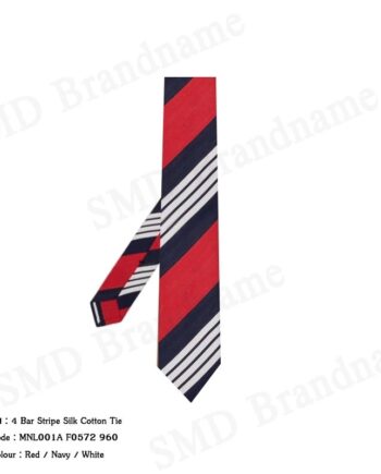 Thom Browne เนคไทผู้ชาย รุ่น 4-Bar Stripe Silk-Cotton Tie Code: MNL001A F0572 960