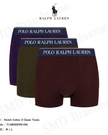 Polo Ralph Lauren กางเกงชั้นในผู้ชาย รุ่น Stretch Cotton 3 Classic Trunks Code: 714830299104