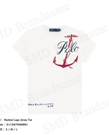 Polo Ralph Lauren เสื้อยืดคอกลมผู้หญิง รุ่น Nautical Logo Jersey Tee Code: 211947946001