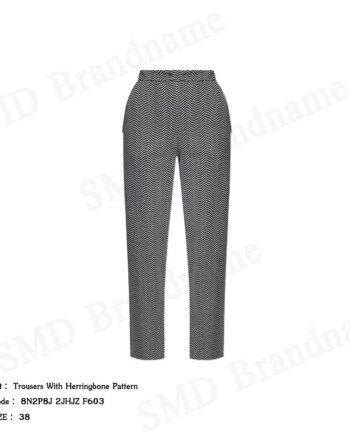 Emporio Armani กางเกงขายาวผู้หญิง รุ่น Trousers With Herringbone Pattern Code: 8N2P8J 2JHJZ F603