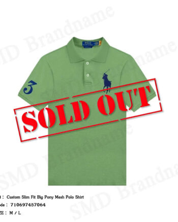 Polo Ralph Lauren เสื้อโปโลผู้ชาย รุ่น Custom Slim Fit Big Pony Mesh Polo Shirt Code: 710697457064