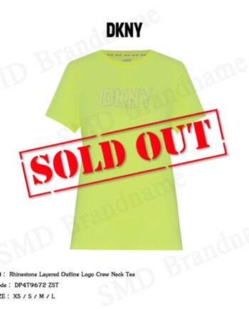 DKNY Sport เสื้อยืดคอกลม รุ่น Rhinestone Layered Outline Logo Crew Neck Tee Code: DP4T9672 ZST