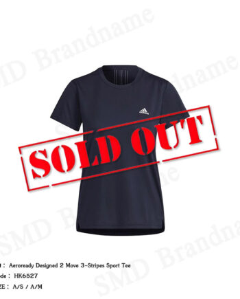 Adidas เสื้อยืดคอกลมผู้หญิง รุ่น Aeroready Designed 2 Move 3-Stripes Sport Tee Code: HK6527