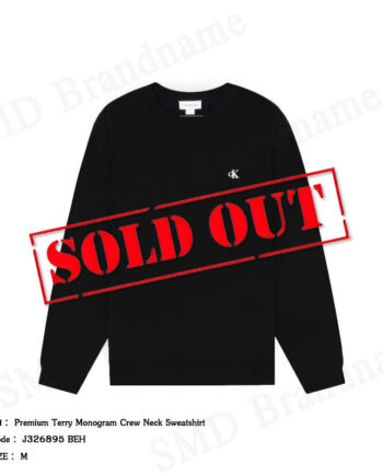 Calvin Klein Jeans เสื้อสเวตเตอร์ผู้ชาย รุ่น Premium Terry Monogram Crew Neck Sweatshirt Code: J326895 BEH