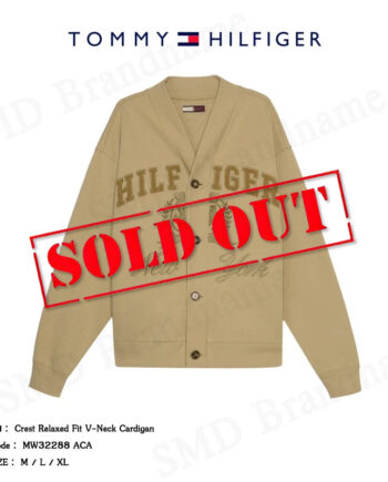 Tommy Hilfiger เสื้อสเวตเตอร์ รุ่น Crest Relaxed Fit V-Neck Cardigan Code: MW32288 ACA