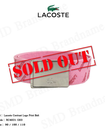 Lacoste เข็มขัด รุ่น Lacoste Contrast Logo Print Belt Code: RC4031 G03