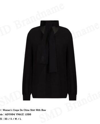 Armani Exchange เสื้อเบลาส์ผู้หญิง รุ่น Women's Crepe De Chine Shirt With Bow Code: 6DYH04 YN6UZ 1200