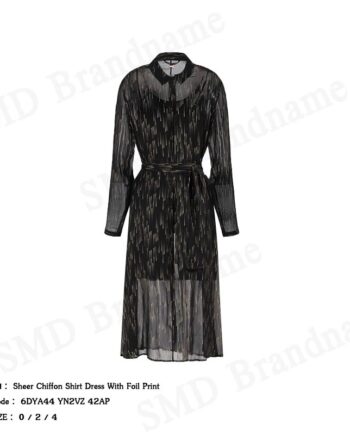 Armani Exchange ชุดเดรสผู้หญิง รุ่น Sheer Chiffon Shirt Dress With Foil Print Code: 6DYA44 YN2VZ 42AP