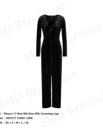 Armani Exchange ชุดเดรสผู้หญิง รุ่น Women's V-Neck Midi Dress With Contrasting Logo Code: 6DYA77 YJ9WZ 1200