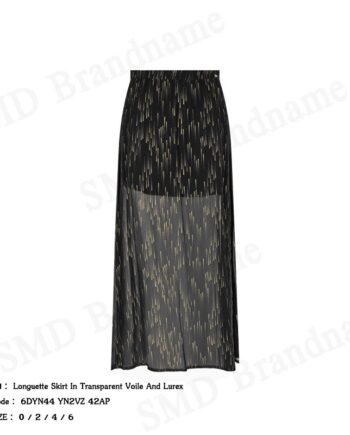 Armani Exchange กระโปรงผู้หญิง รุ่น Longuette Skirt In Transparent Voile And Lurex Code: 6DYN44 YN2VZ 42AP
