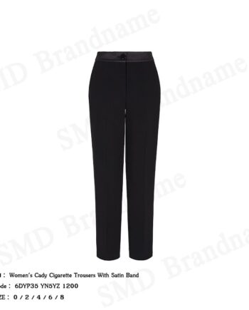 Armani Exchange กางเกงขายาวผู้หญิง รุ่น Women's Cady Cigarette Trousers With Satin Band Code: 6DYP35 YN5YZ 1200