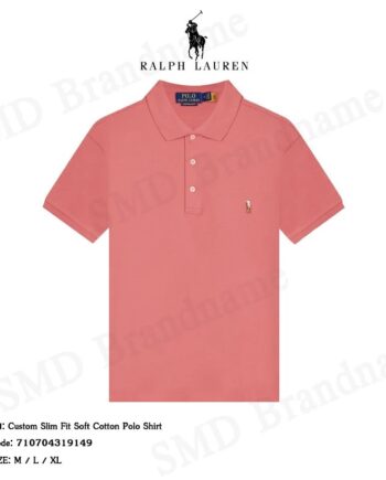 Polo Ralph Lauren เสื้อโปโลผู้ชาย รุ่น Custom Slim Fit Soft Cotton Polo Shirt Code: 710704319149