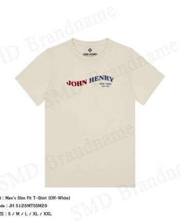 John Henry เสื้อยืดคอกลมผู้ชาย รุ่น Men's Slim Fit T-Shirt (Off-White) Code: JH S125MTSSM25