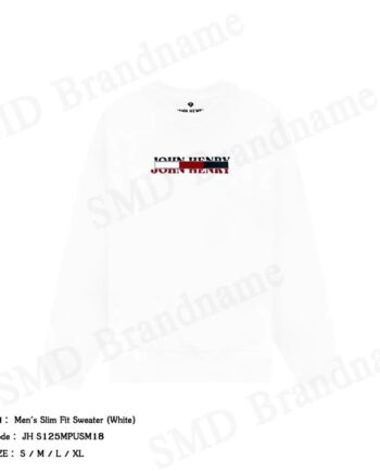 John Henry เสื้อสเวตเตอร์ผู้ชาย รุ่น Men's Slim Fit Sweater (White) Code: JH S125MPUSM18