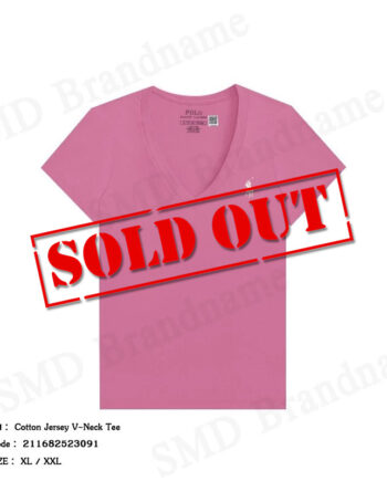 Polo Ralph Lauren เสื้อยืดคอวีผู้หญิง รุ่น Cotton Jersey V-Neck Tee Code: 211682523091