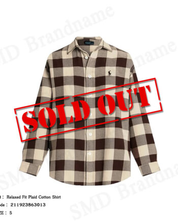 Polo Ralph Lauren เสื้อเชิ้ตแขนยาวผู้หญิง รุ่น Relaxed Fit Plaid Cotton Shirt Code: 211923863013