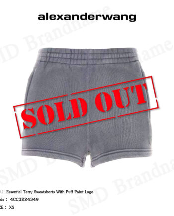Alexander Wang กางเกงขาสั้น รุ่น Essential Terry Sweatshorts With Puff Paint Logo Code: 4CC3224349