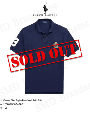 Polo Ralph Lauren เสื้อโปโลผู้ชาย รุ่น Custom Slim Triple-Pony Mesh Polo Shirt Code: 710935534002