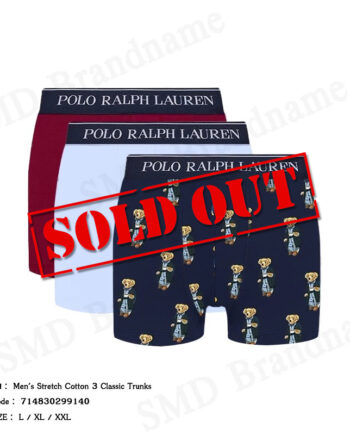 Polo Ralph Lauren กางเกงชั้นในผู้ชาย รุ่น Men's Stretch Cotton 3 Classic Trunks Code: 714830299140