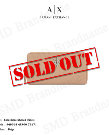 Armani Exchange กระเป๋าสตางค์ใบยาว รุ่น Solid Beige Stylised Wallets Code: 948068 4R700 79171