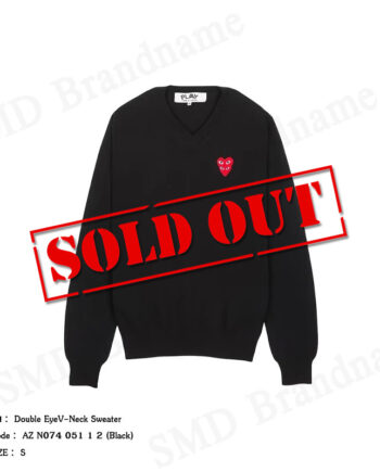 Play Comme des Garçons เสื้อสเวตเตอร์ผู้ชาย รุ่น Double Eye V-Neck Sweate Code: AZ N074 051 1 2 (Black)