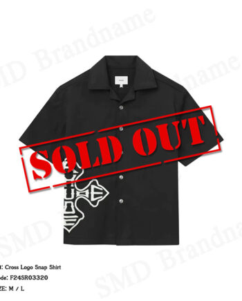 Rhude เสื้อเชิ้ตแขนสั้นผู้ชาย รุ่น Cross Logo Snap Shirt Code: F24SR03320