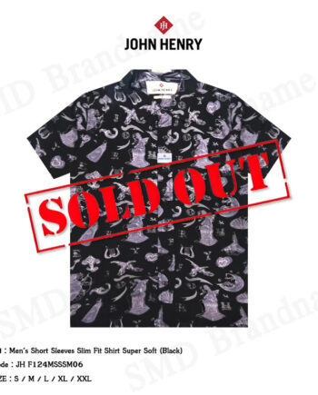 John Henry เสื้อเชิ้ตแขนสั้น รุ่น Men's Short Sleeves Slim Fit Shirt Super Soft (Black) Code: JH F124MSSSM06