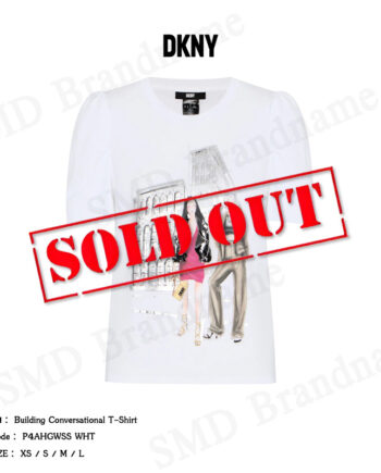DKNY เสื้อยืดคอกลม รุ่น Building Conversational T-Shirt Code: P4AHGWSS WHT