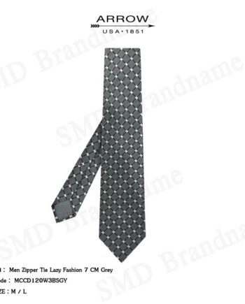 Arrow เนคไทผู้ชาย รุ่น Men Zipper Tie Lazy Fashion 7 CM Grey Code: MCCD120W3BSGY