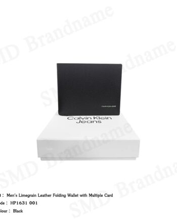 Calvin Klein Jeans กระเป๋าสตางค์ผู้ชาย รุ่น Men's Limegrain Leather Folding Wallet with Multiple Card Code: HP1631 001
