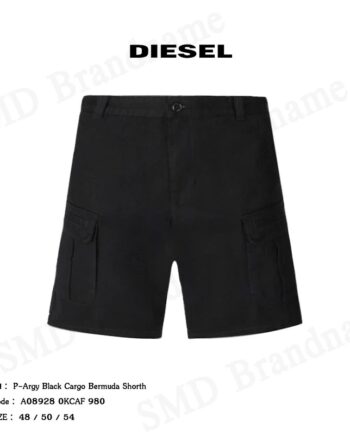 Diesel กางเกงขาสั้น รุ่น P-Argy Black Cargo Bermuda Shorth Code: A08928 0KCAF 980