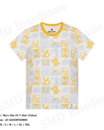 John Henry เสื้อยืดคอกลมผู้ชาย รุ่น Men's Slim Fit T-Shirt (Yellow) Code: JH S225MTSSM09