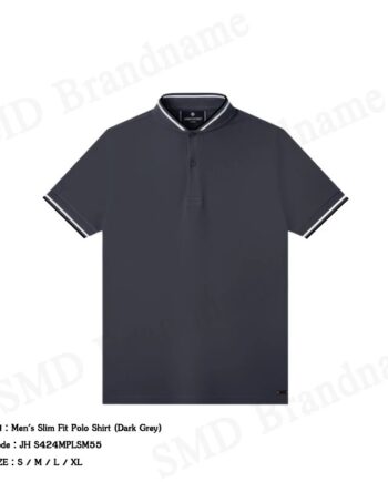 John Henry เสื้อโปโลผู้ชาย รุ่น Men's Slim Fit Polo Shirt (Dark Grey) Code: JH S424MPLSM55