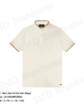 John Henry เสื้อโปโลผู้ชาย รุ่น Men's Slim Fit Polo Shirt (Beige) Code: JH S424MPLSM55