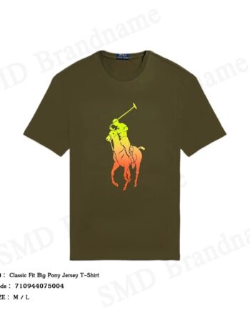 Polo Ralph Lauren เสื้อยืดคอกลมผู้ชาย รุ่น Classic Fit Big Pony Jersey T-Shirt Code: 710944075004