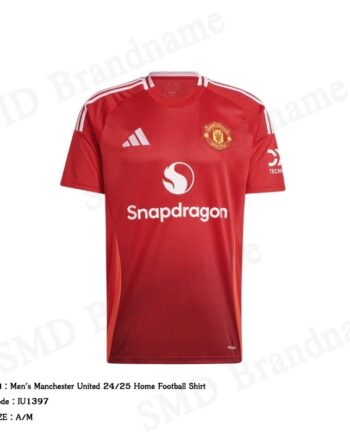 Adidas เสื้อยืดคอกลมผู้ชาย รุ่น Men's Manchester United 24/25 Home Football Shirt Code: IU1397