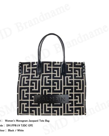 Balmain กระเป๋าถือ รุ่น Women's Monogram Jacquard Tote Bag Code: DN1FF819 TJDC GFE
