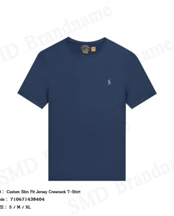 Polo Ralph Lauren เสื้อยืดคอกลมผู้ชาย รุ่น Custom Slim Fit Jersey Crewneck T-Shirt Code: 710671438404