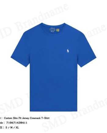 Polo Ralph Lauren เสื้อยืดคอกลมผู้ชาย รุ่น Custom Slim Fit Jersey Crewneck T-Shirt Code: 710671438411
