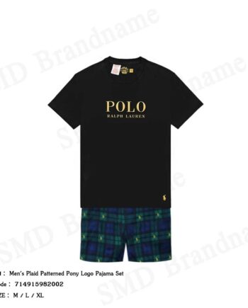 Polo Ralph Lauren เซ็ทชุดนอนผู้ชาย รุ่น Men's Plaid Patterned Pony Logo Pajama Set Code: 714915982002