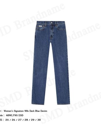 Calvin Klein Jeans กางเกงยีนส์ผู้หญิง รุ่น Women's Signature 90s Dark Blue Denim Code: 40WL795 E5D