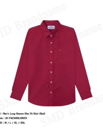 John Henry เสื้อเชิ้ตแขนยาวผู้ชาย รุ่น Men's Long Sleeves Slim Fit Shirt (Red) Code: JH F424MSLSM29